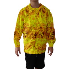 Yellow Abstract Background Hooded Wind Breaker (kids)