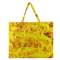 Yellow Abstract Background Zipper Large Tote Bag