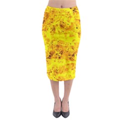 Yellow Abstract Background Midi Pencil Skirt