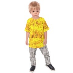 Yellow Abstract Background Kids  Raglan Tee