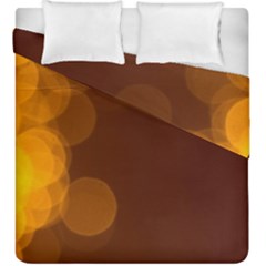 Yellow And Orange Blurred Lights Orange Gerberas Yellow Bokeh Background Duvet Cover Double Side (king Size) by Amaryn4rt