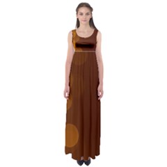 Yellow And Orange Blurred Lights Orange Gerberas Yellow Bokeh Background Empire Waist Maxi Dress