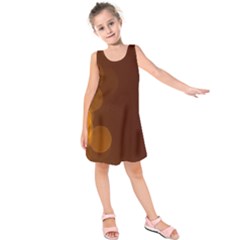 Yellow And Orange Blurred Lights Orange Gerberas Yellow Bokeh Background Kids  Sleeveless Dress