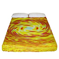 Yellow Seamless Psychedelic Pattern Fitted Sheet (queen Size)