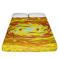 Yellow Seamless Psychedelic Pattern Fitted Sheet (king Size)