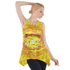 Yellow Seamless Psychedelic Pattern Side Drop Tank Tunic by Amaryn4rt