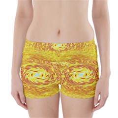 Yellow Seamless Psychedelic Pattern Boyleg Bikini Wrap Bottoms