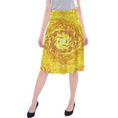 Yellow Seamless Psychedelic Pattern Midi Beach Skirt