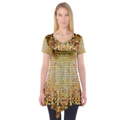 Yellow And Black Stained Glass Effect Short Sleeve Tunic 