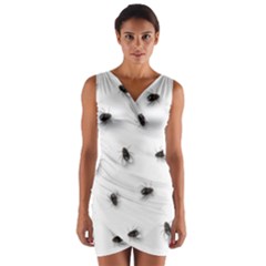 Flies Wrap Front Bodycon Dress