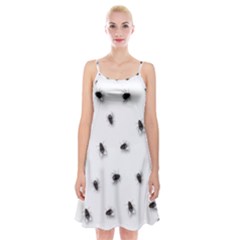 Flies Spaghetti Strap Velvet Dress