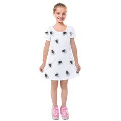 Flies Kids  Short Sleeve Velvet Dress