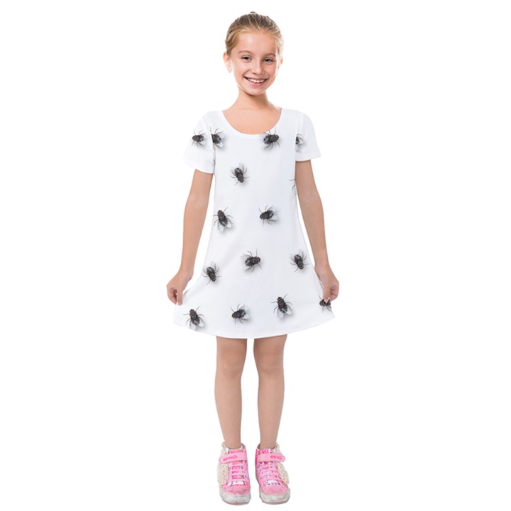 Flies Kids  Short Sleeve Velvet Dress