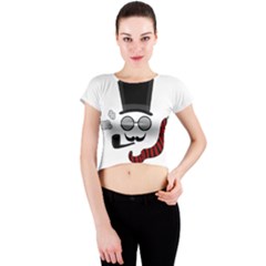 Invisible Man Crew Neck Crop Top by Valentinaart