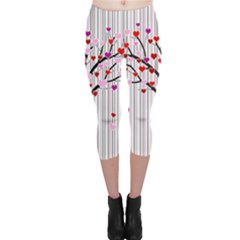 Valentine s Day Tree Capri Leggings 