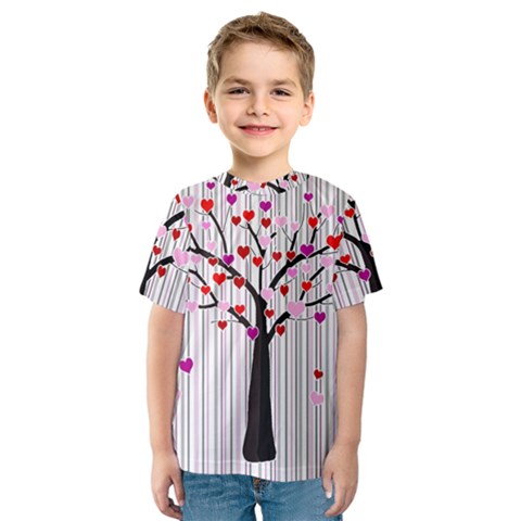 Valentine s Day Tree Kids  Sport Mesh Tee by Valentinaart