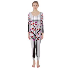 Valentine s Day Tree Long Sleeve Catsuit