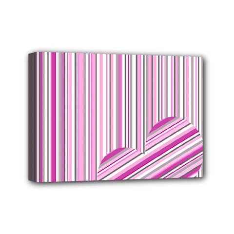 Pink Love Pattern Mini Canvas 7  X 5 