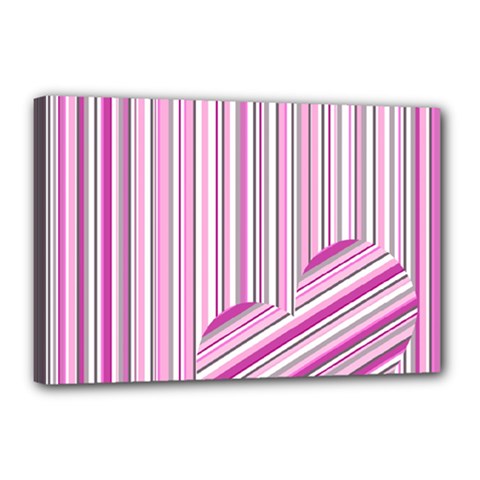 Pink Love Pattern Canvas 18  X 12 