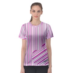 Pink Love Pattern Women s Sport Mesh Tee