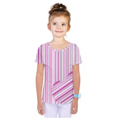 Pink Love Pattern Kids  One Piece Tee