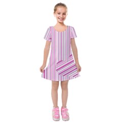 Pink Love Pattern Kids  Short Sleeve Velvet Dress by Valentinaart