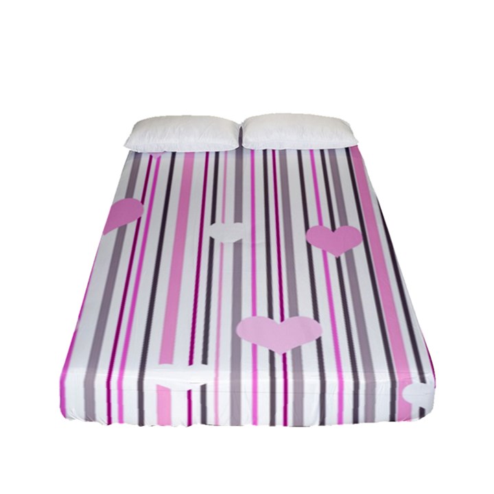 Pink love Fitted Sheet (Full/ Double Size)