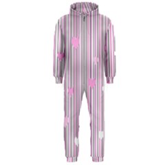 Pink Love Hooded Jumpsuit (men)  by Valentinaart