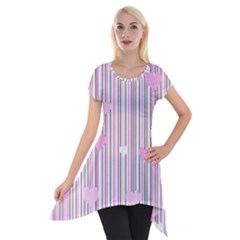 Pink Love Short Sleeve Side Drop Tunic by Valentinaart