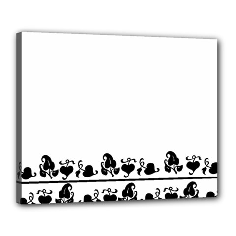 Simple Black And White Design Canvas 20  X 16 