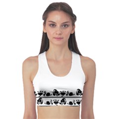 Simple Black And White Design Sports Bra