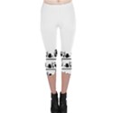 Simple black and white design Capri Leggings  View1