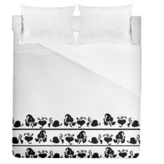 Simple Black And White Design Duvet Cover (queen Size)