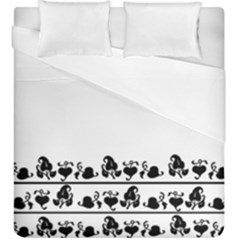 Simple Black And White Design Duvet Cover Double Side (king Size)