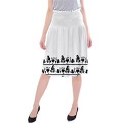 Simple Black And White Design Midi Beach Skirt