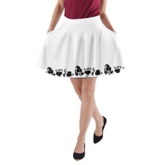 Simple Black And White Design A-line Pocket Skirt