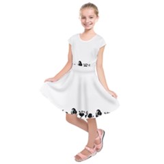 Simple Black And White Design Kids  Short Sleeve Dress