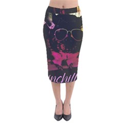 Maggie Chinchillin Version 2 Velvet Midi Pencil Skirt by tigflea