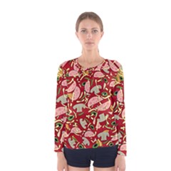 Pizza Pattern Women s Long Sleeve Tee