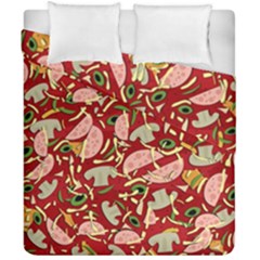 Pizza Pattern Duvet Cover Double Side (california King Size)