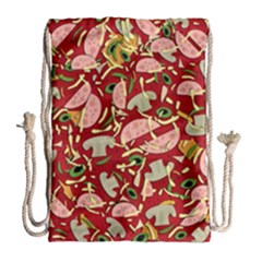 Pizza Pattern Drawstring Bag (large)