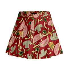 Pizza Pattern Mini Flare Skirt by Valentinaart