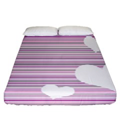 Pink Valentines Day Design Fitted Sheet (queen Size)