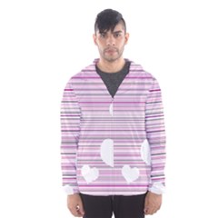 Pink Valentines Day Design Hooded Wind Breaker (men)