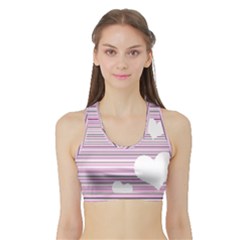 Pink Valentines Day Design Sports Bra With Border by Valentinaart