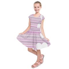 Pink Valentines Day Design Kids  Short Sleeve Dress