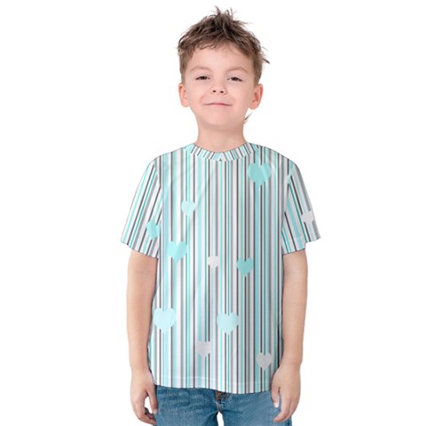 Cyan Love Kids  Cotton Tee by Valentinaart