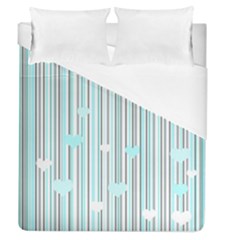 Cyan Love Duvet Cover (queen Size) by Valentinaart