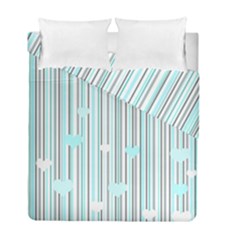 Cyan Love Duvet Cover Double Side (full/ Double Size) by Valentinaart