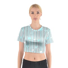 Cyan Love Cotton Crop Top by Valentinaart